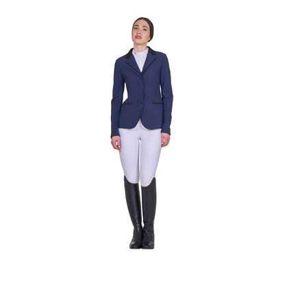 Chaqueta de mujer de concurso con cremallera y botones Equestro - Navy Blazer