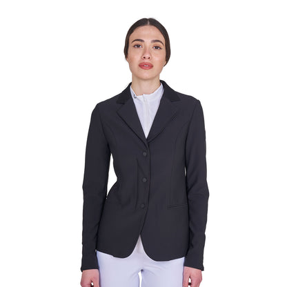 Chaqueta de mujer de concurso con cremallera y botones Equestro - Negro
