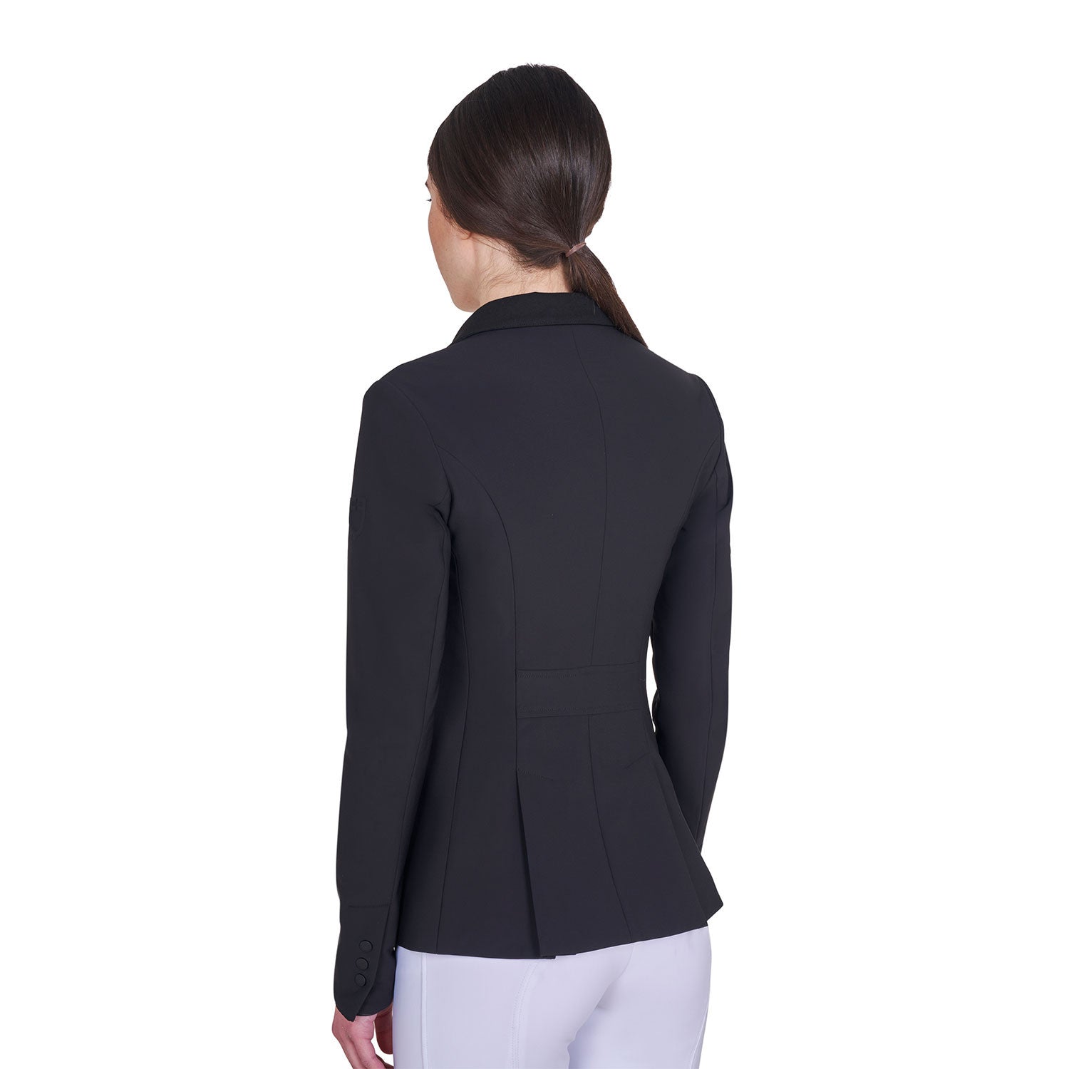 Chaqueta de mujer de concurso con cremallera y botones Equestro - Negro