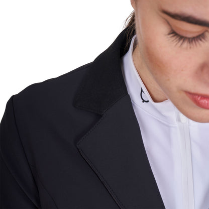 Chaqueta de mujer de concurso con cremallera y botones Equestro - Negro