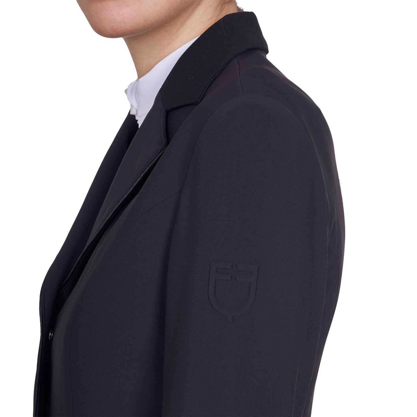 Chaqueta de mujer de concurso con cremallera y botones Equestro - Negro