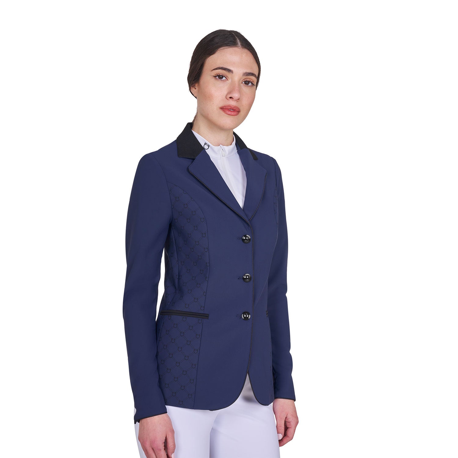 Chaqueta de mujer concurso Monogram tres botones Equestro - Navy Blazer