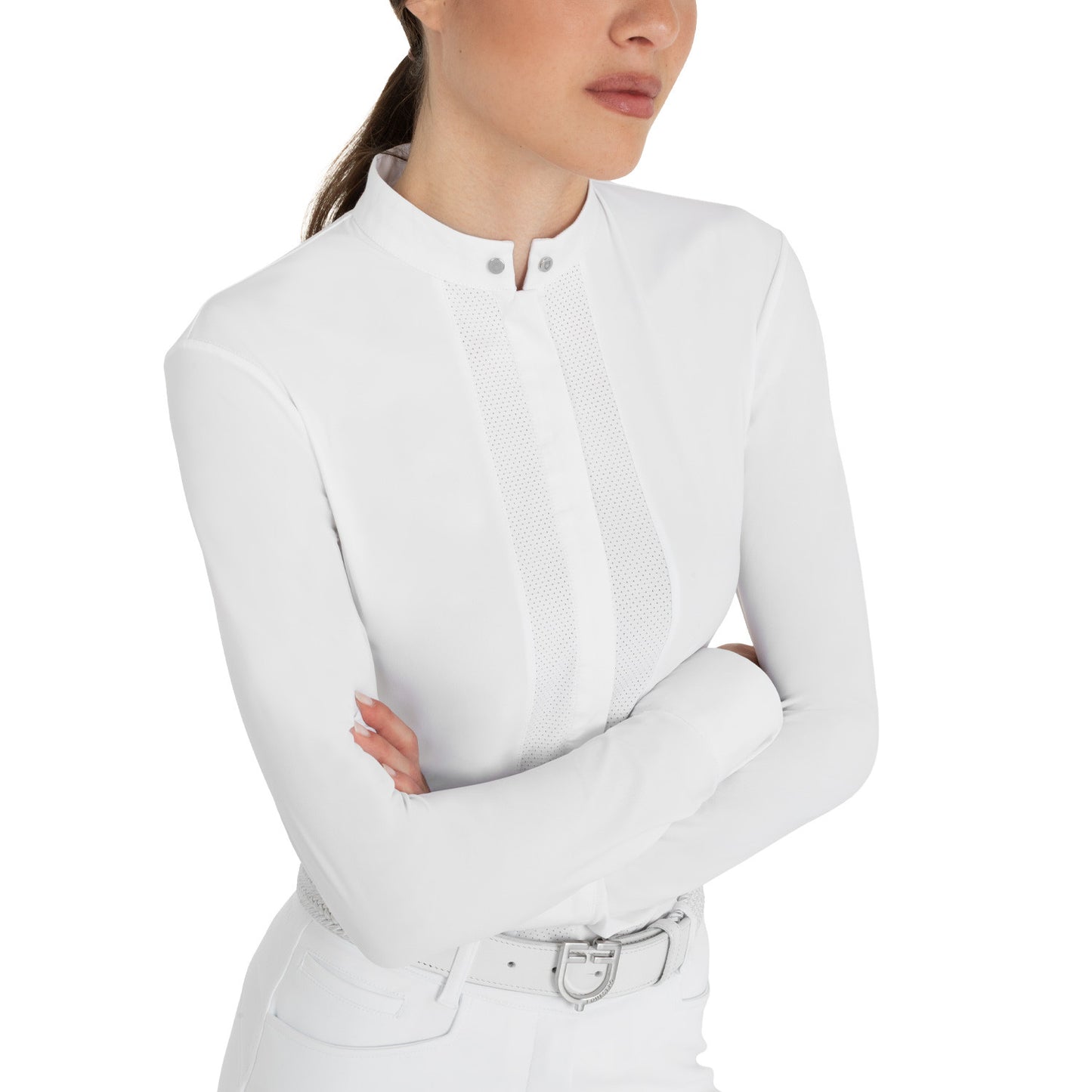 Polo de mujer concurso a camisa Equestro - Blanco