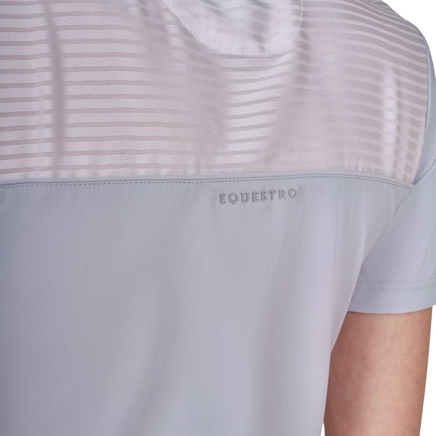 Polo concurso mujer slim fit con insertos en tejido tipo seda Equestro - Harbor Mist