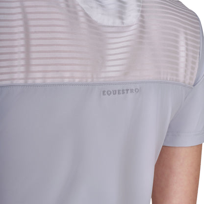 Polo concurso mujer slim fit con insertos en tejido tipo seda Equestro - Harbor Mist