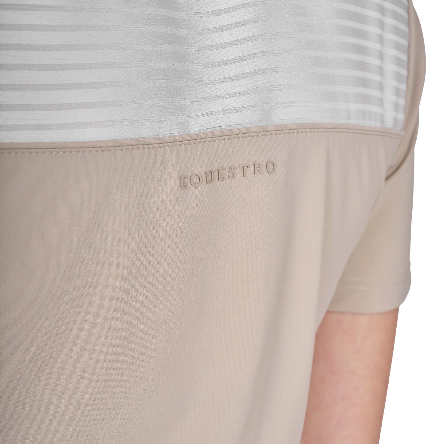 Polo concurso mujer slim fit con insertos en tejido tipo seda Equestro - Oxford Tan