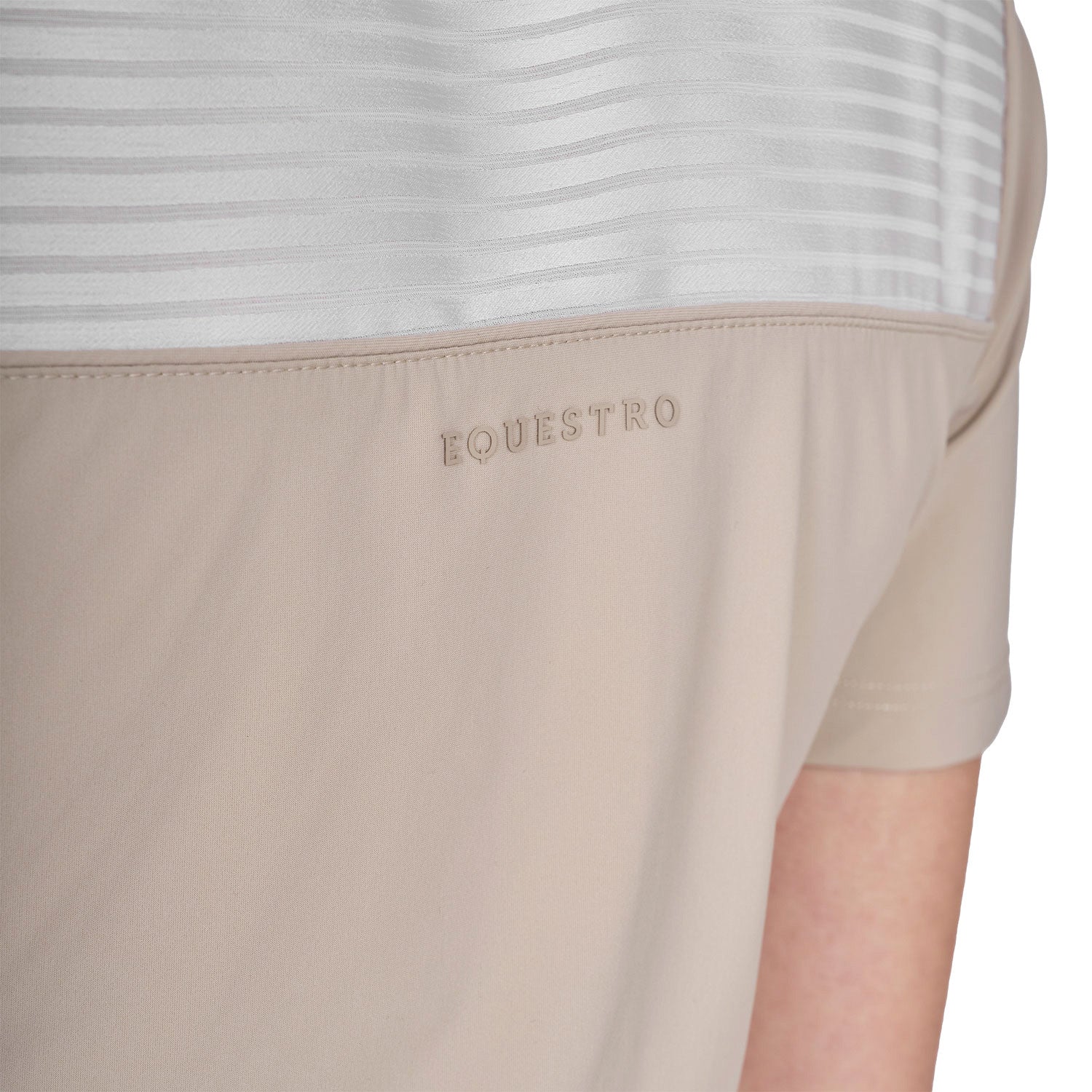 Polo concurso mujer slim fit con insertos en tejido tipo seda Equestro - Oxford Tan