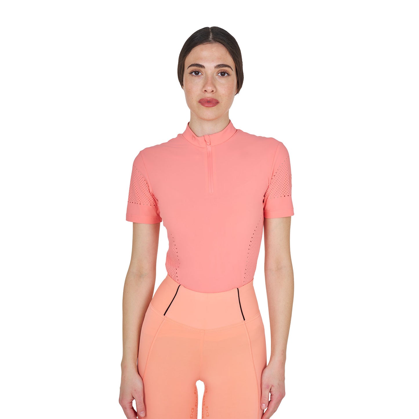 Camiseta de mujer de entrenamiento en tejido técnico con microperforaciones Equestro - Desert Flower