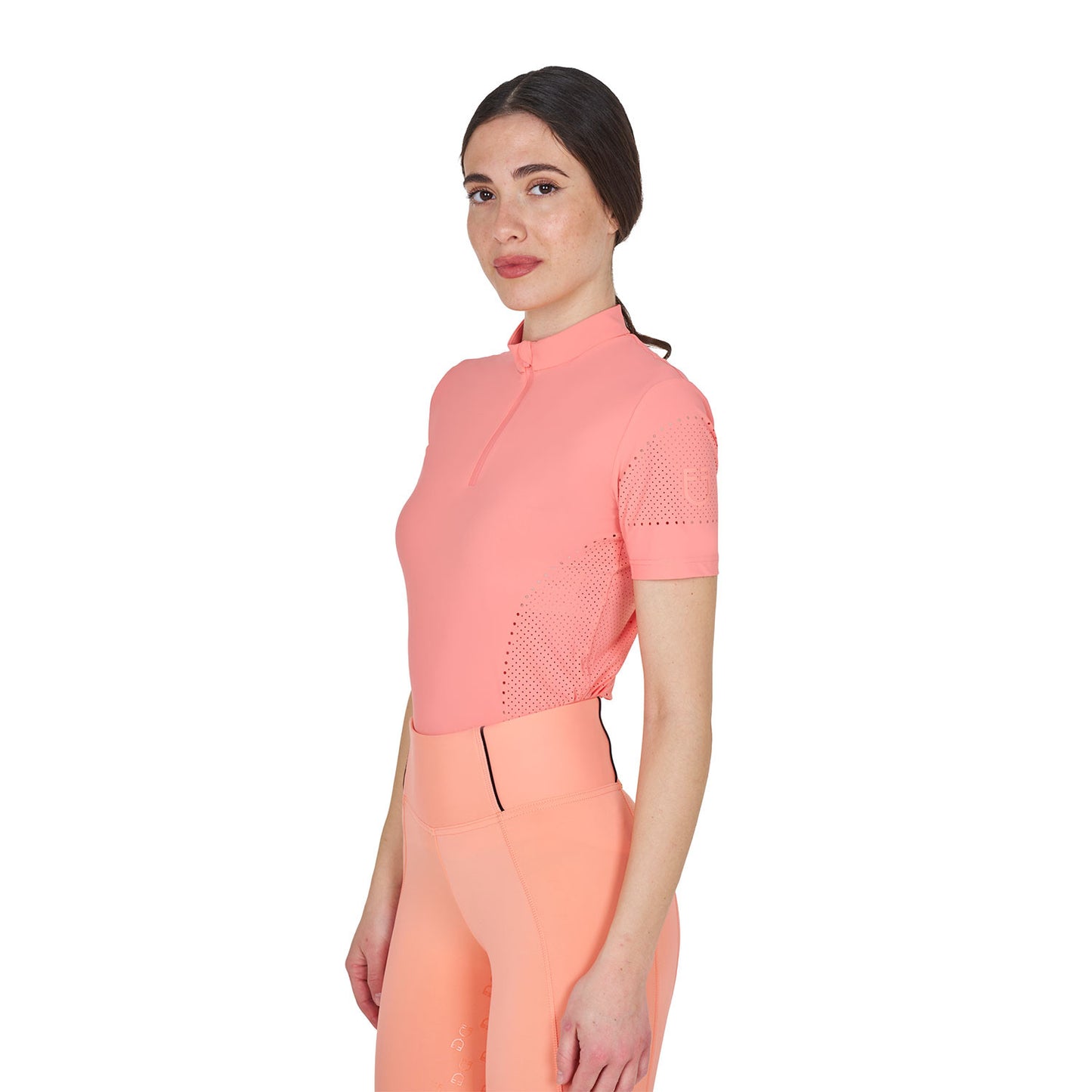 Camiseta de mujer de entrenamiento en tejido técnico con microperforaciones Equestro - Desert Flower
