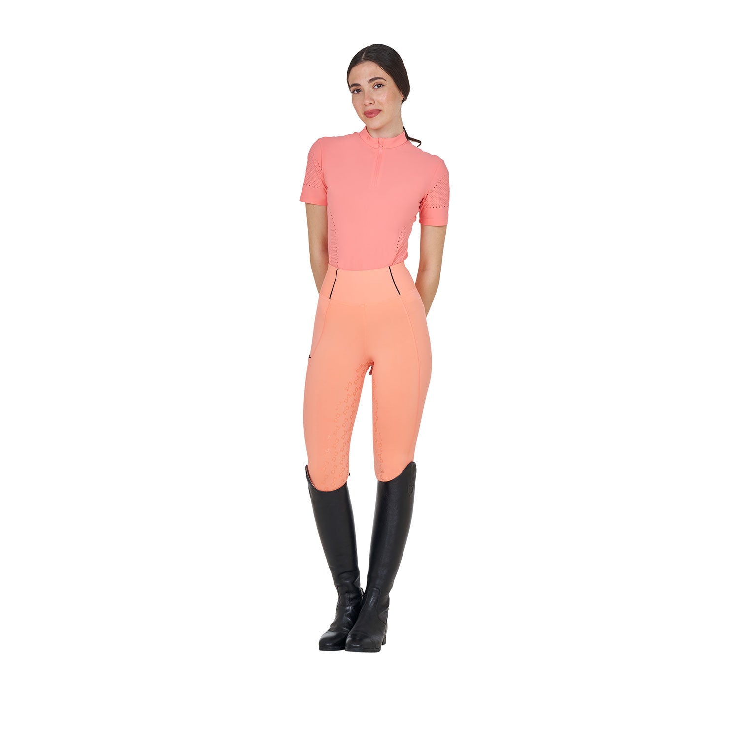 Camiseta de mujer de entrenamiento en tejido técnico con microperforaciones Equestro - Desert Flower