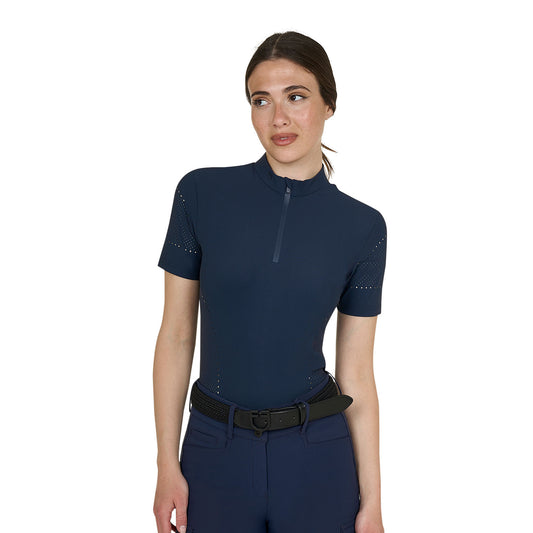 Camiseta de mujer de entrenamiento en tejido técnico con microperforaciones Equestro