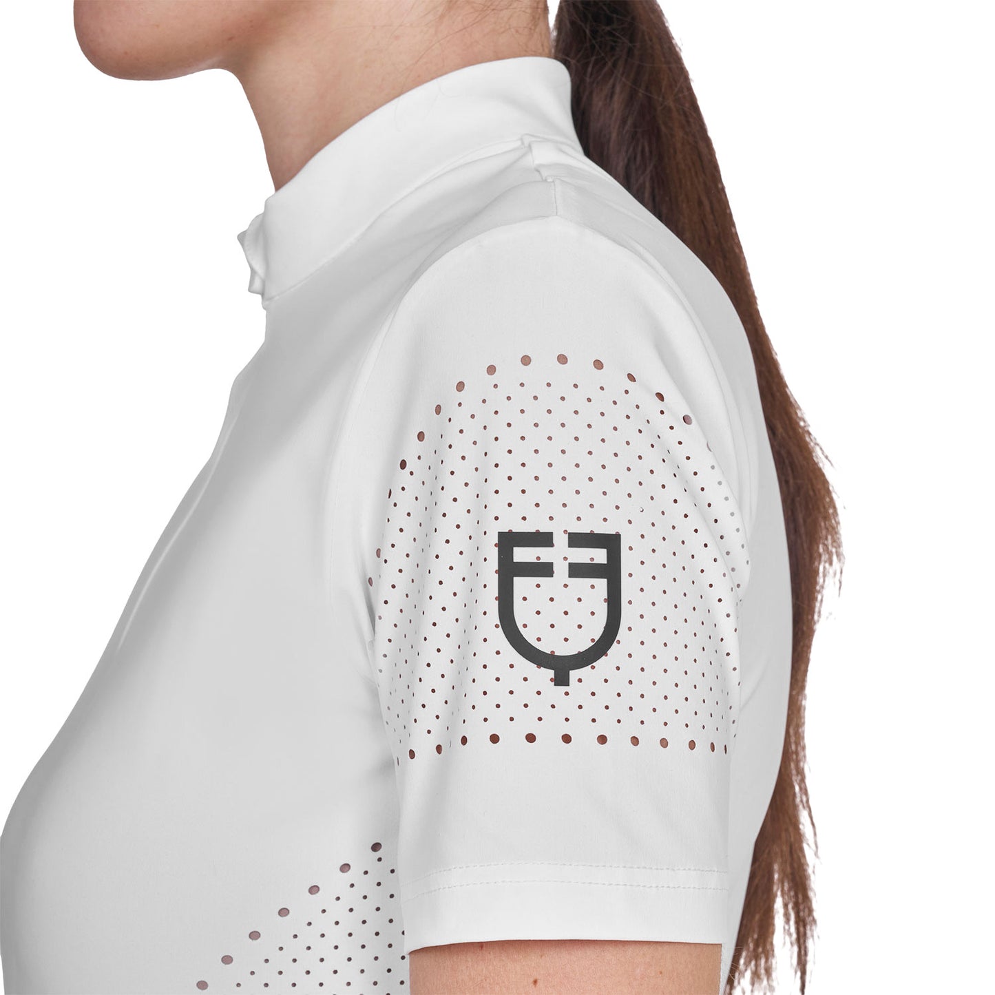 Camiseta de mujer de entrenamiento en tejido técnico con microperforaciones Equestro - Blanco
