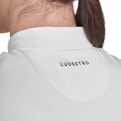 Camiseta de mujer de entrenamiento en tejido técnico con microperforaciones Equestro - Blanco