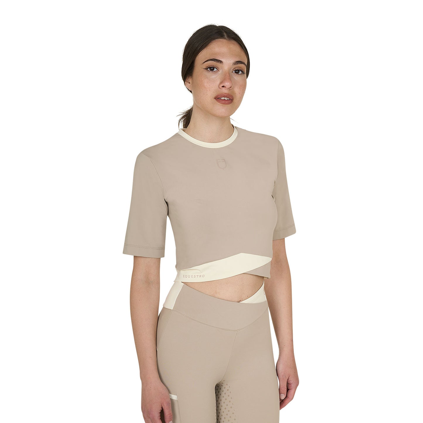 Camiseta crop de mujer en tejido técnico Equestro