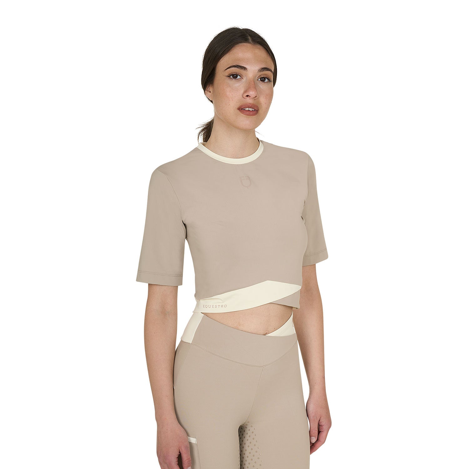 Camiseta crop de mujer en tejido técnico Equestro