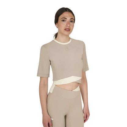 Camiseta crop de mujer en tejido técnico Equestro