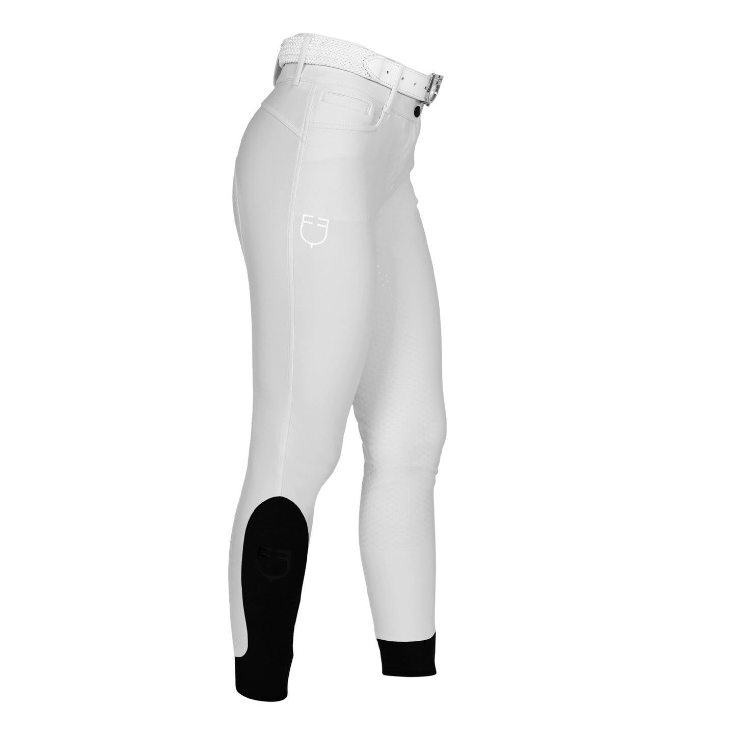 Pantalones de mujer full grip de cintura alta con logo en strass Equestro - Harbor Mist