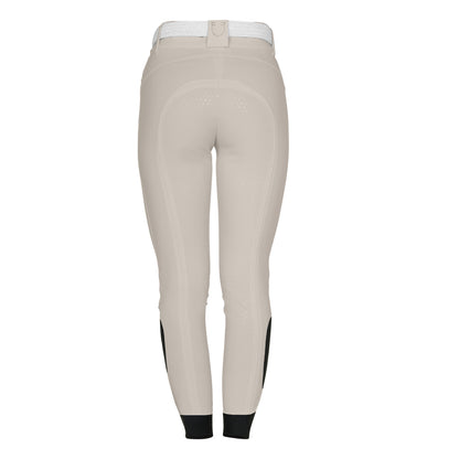 Pantalones de mujer full grip de cintura alta con logo en strass Equestro - Oxford Tan