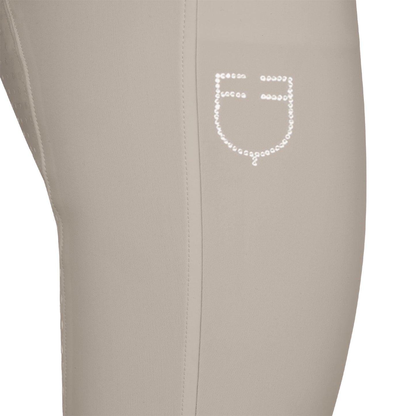 Pantalones de mujer full grip de cintura alta con logo en strass Equestro - Oxford Tan