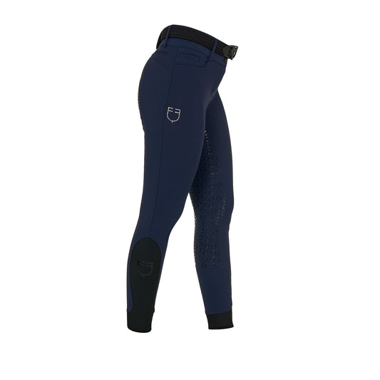 Pantalones de mujer full grip de cintura alta con logo en strass Equestro
