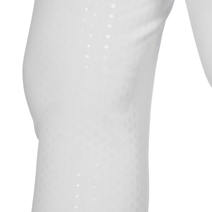 Pantalones de mujer full grip de cintura alta con logo en strass Equestro - Blanco