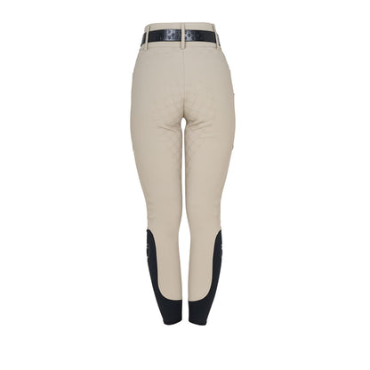 Pantalones de mujer de tiro alto monograma Equestro - Oxford Tan