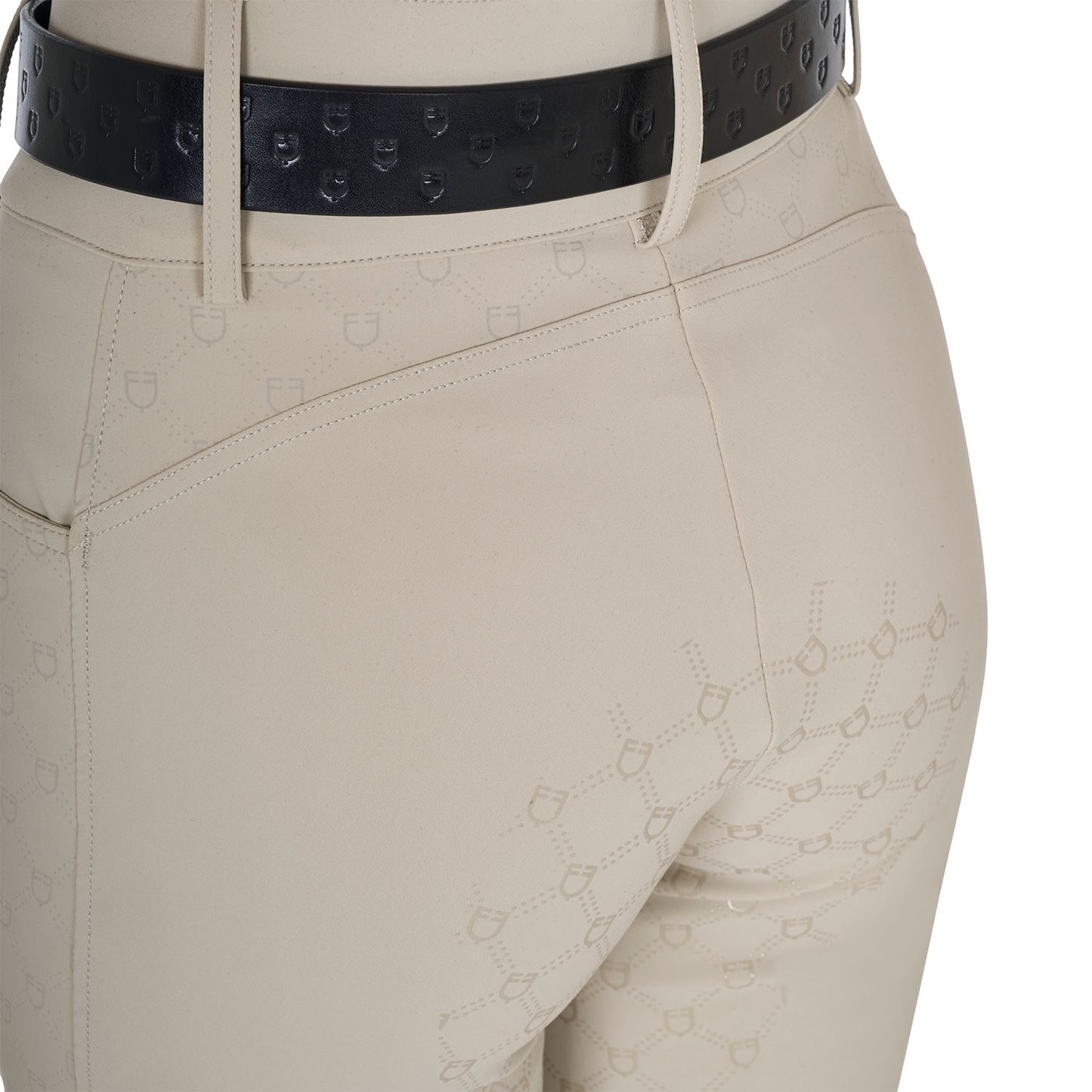Pantalones de mujer de tiro alto monograma Equestro - Oxford Tan