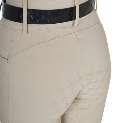 Pantalones de mujer de tiro alto monograma Equestro - Oxford Tan