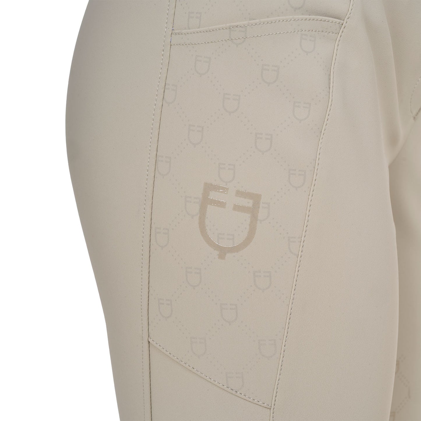 Pantalones de mujer de tiro alto monograma Equestro - Oxford Tan
