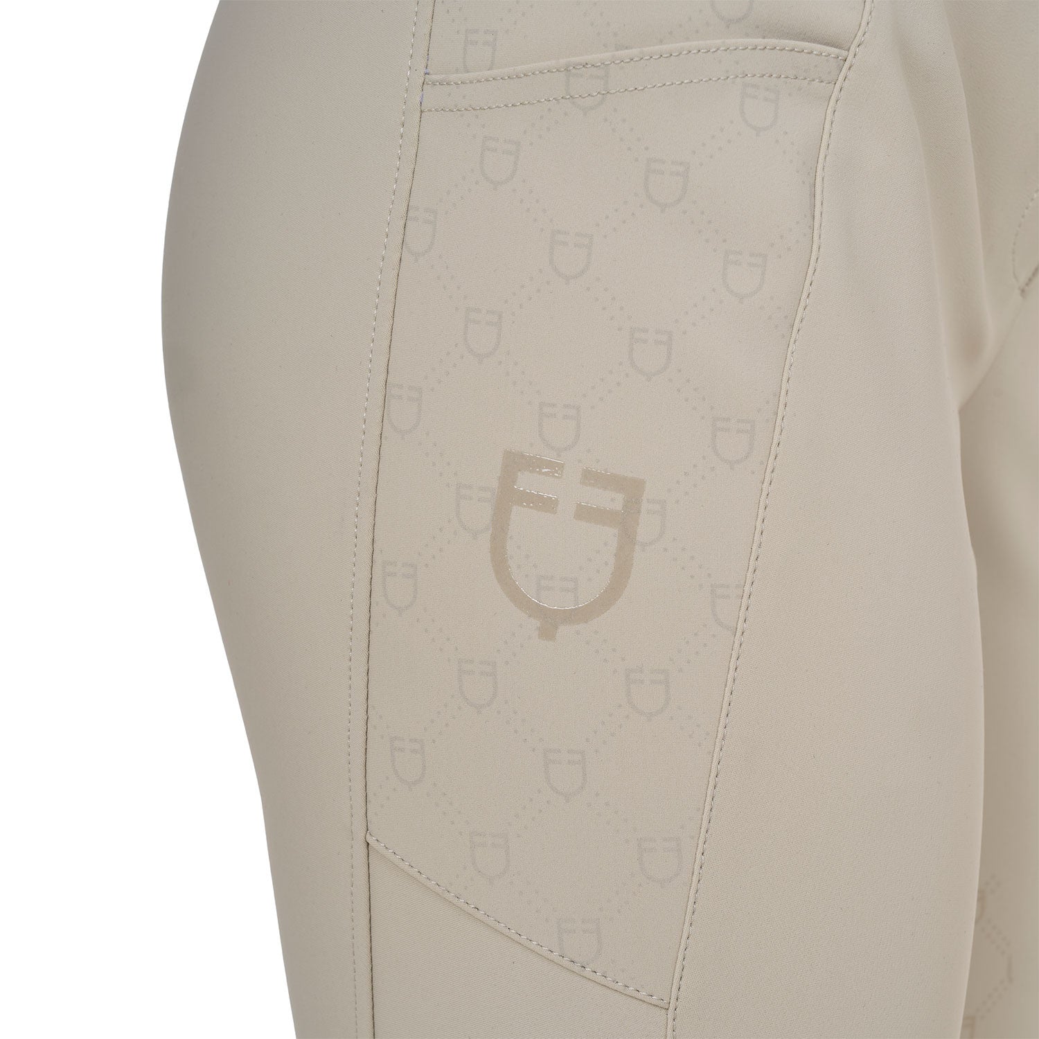 Pantalones de mujer de tiro alto monograma Equestro - Oxford Tan