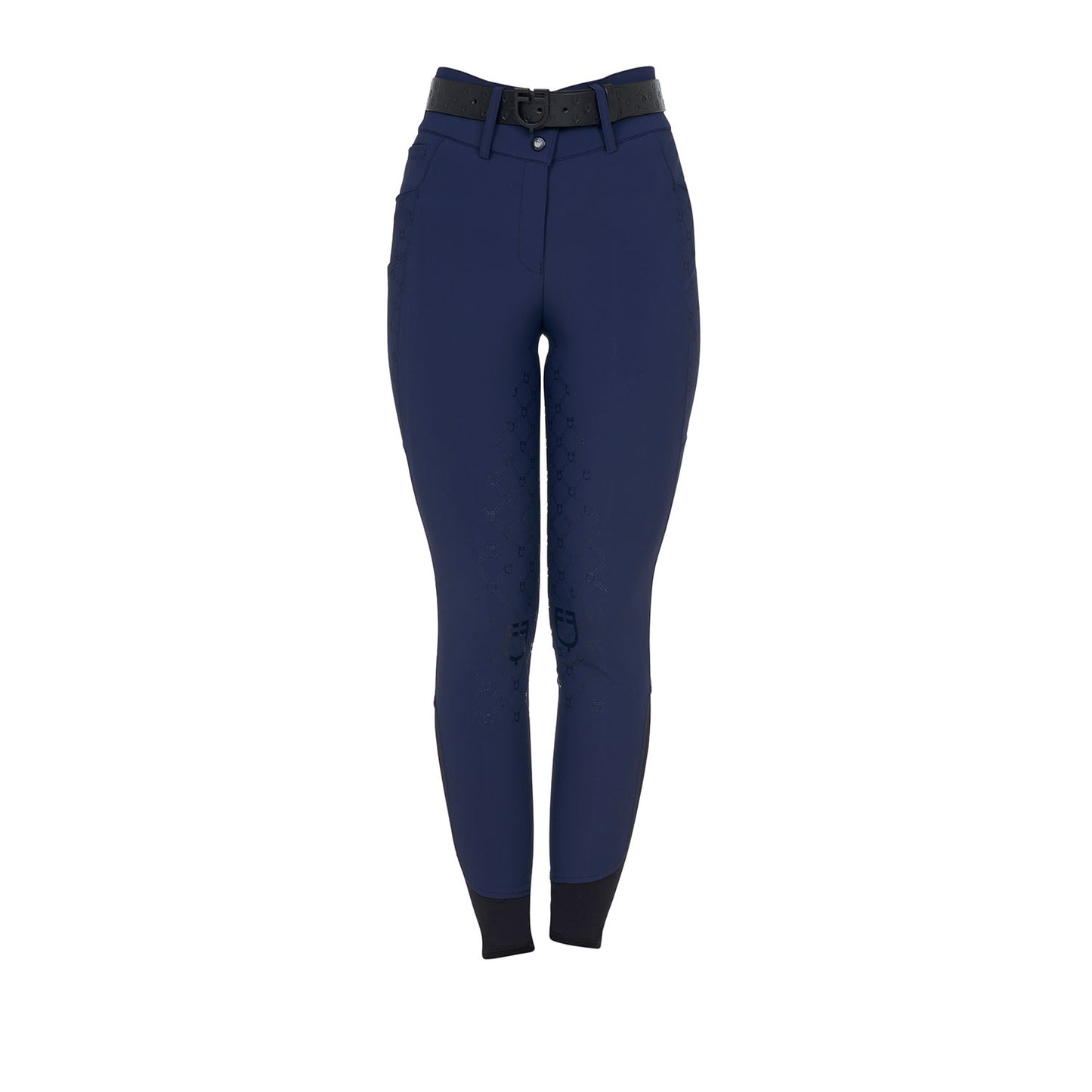Pantalones de mujer de tiro alto monograma Equestro - Navy Blazer