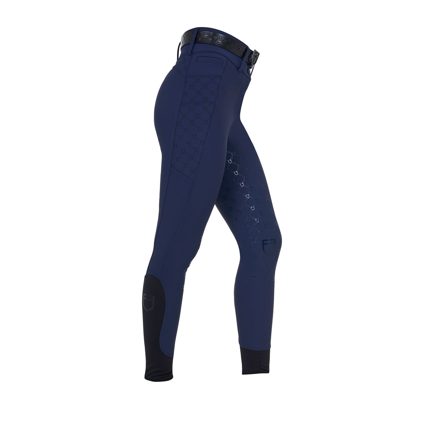 Pantalones de mujer de tiro alto monograma Equestro - Navy Blazer