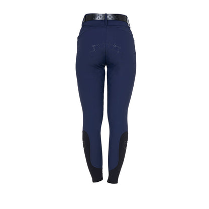 Pantalones de mujer de tiro alto monograma Equestro - Navy Blazer