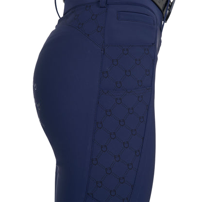 Pantalones de mujer de tiro alto monograma Equestro - Navy Blazer