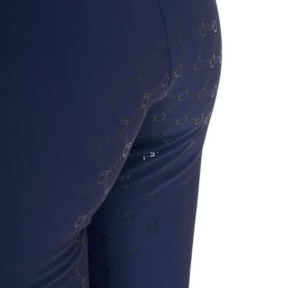 Pantalones de mujer de tiro alto monograma Equestro - Navy Blazer