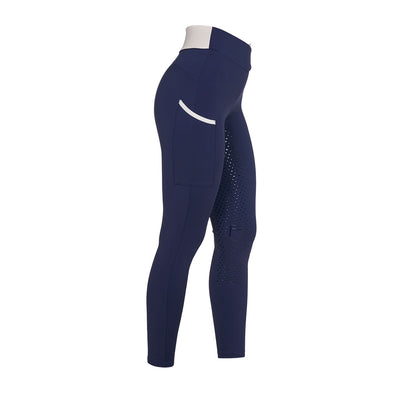 Leggings de mujer bicolor con full grip Equestro - Navy Blazer (18-3923)/Antique White