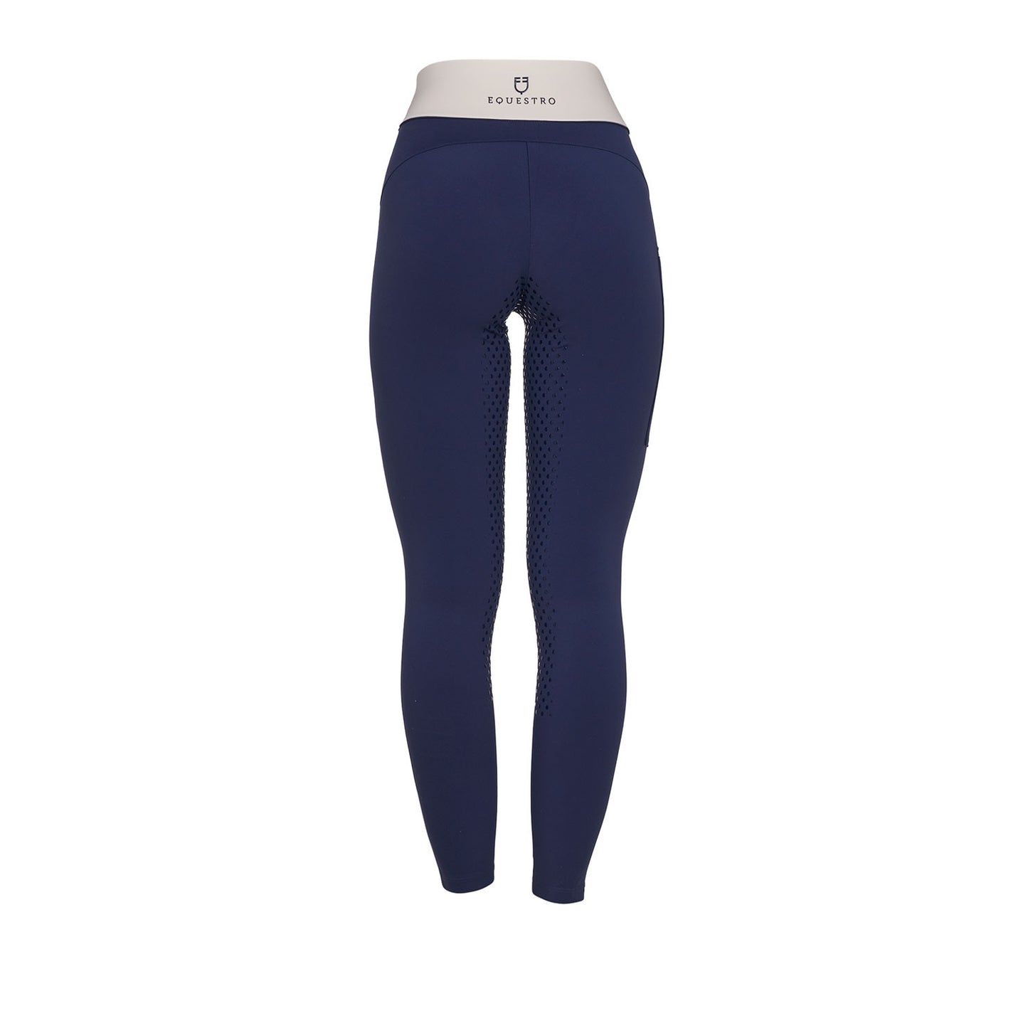 Leggings de mujer bicolor con full grip Equestro - Navy Blazer (18-3923)/Antique White
