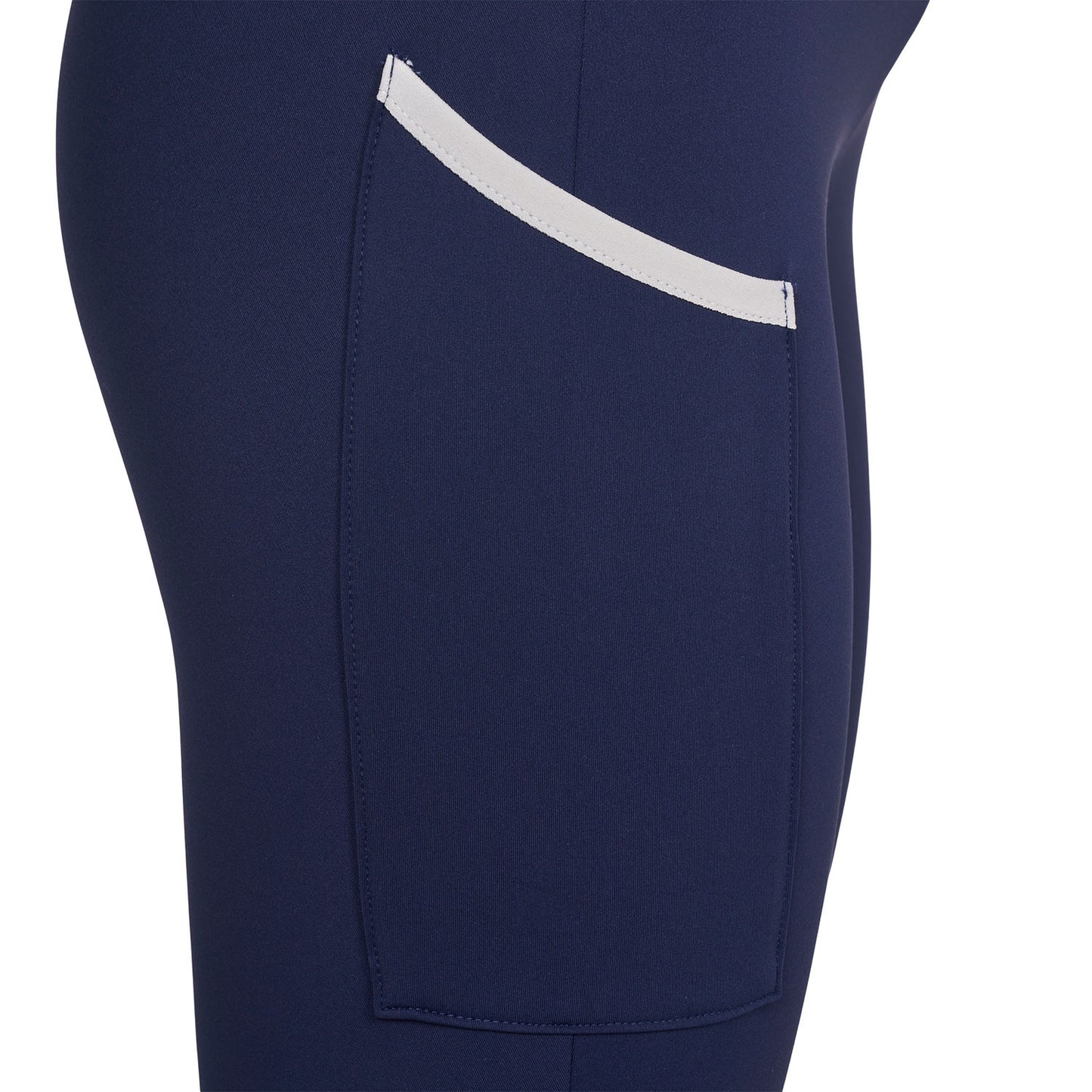 Leggings de mujer bicolor con full grip Equestro - Navy Blazer (18-3923)/Antique White