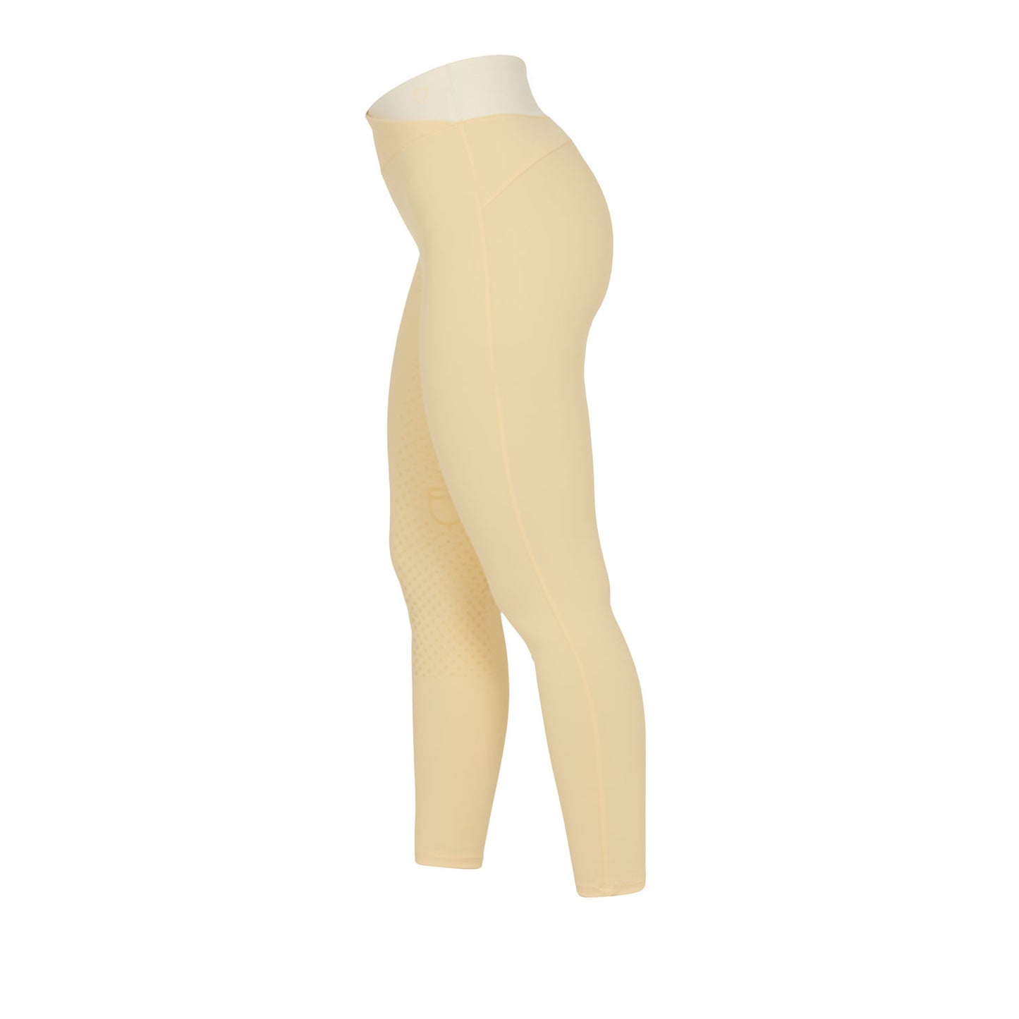 Leggings de mujer bicolor con full grip Equestro - Sunlight (13-0822)/Antique White