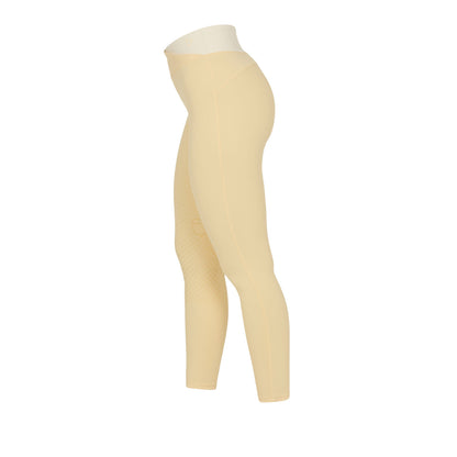 Leggings de mujer bicolor con full grip Equestro - Sunlight (13-0822)/Antique White