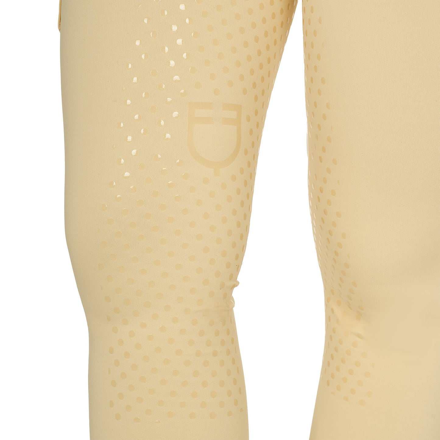 Leggings de mujer bicolor con full grip Equestro - Sunlight (13-0822)/Antique White