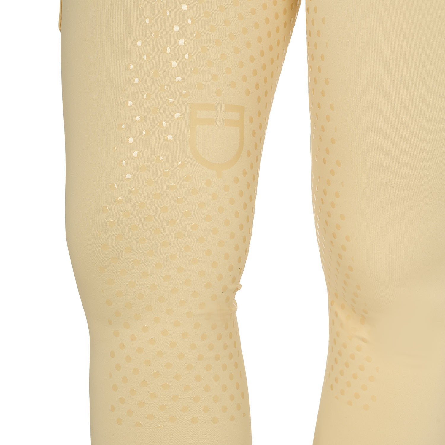 Leggings de mujer bicolor con full grip Equestro - Sunlight (13-0822)/Antique White