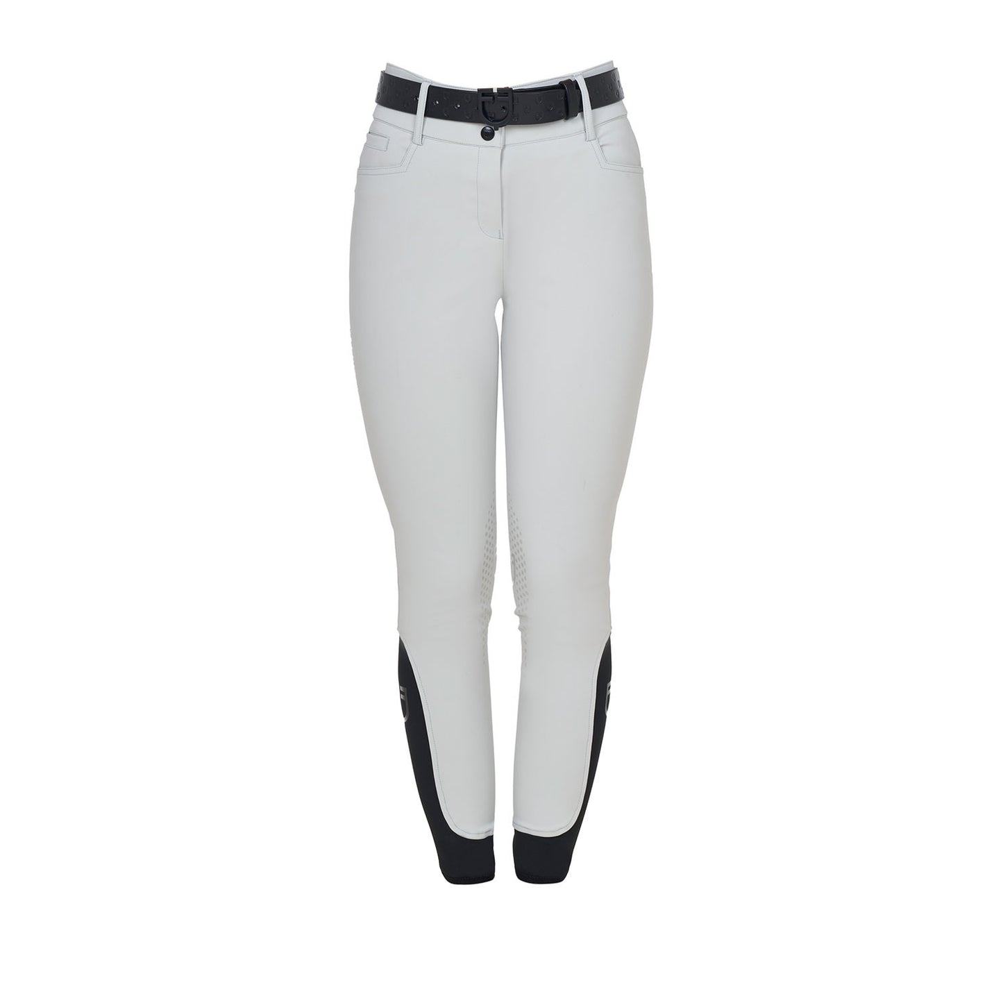 Pantalones de mujer de tiro alto con logo en strass Equestro - Harbor Mist
