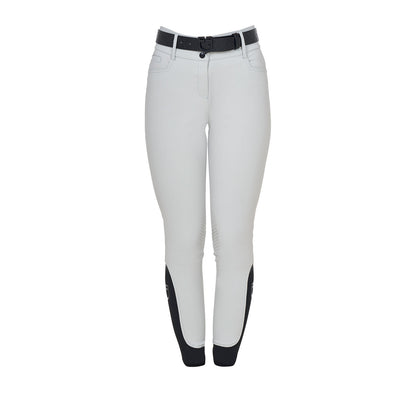 Pantalones de mujer de tiro alto con logo en strass Equestro - Harbor Mist
