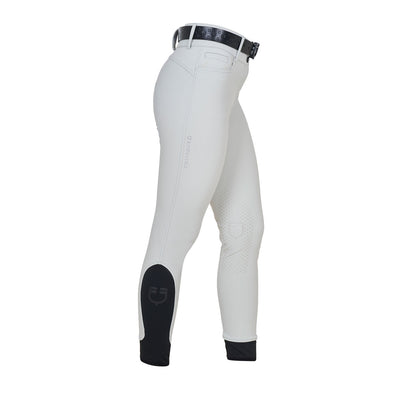 Pantalones de mujer de tiro alto con logo en strass Equestro - Harbor Mist