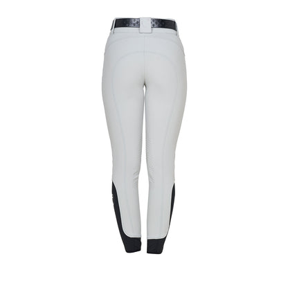 Pantalones de mujer de tiro alto con logo en strass Equestro - Harbor Mist