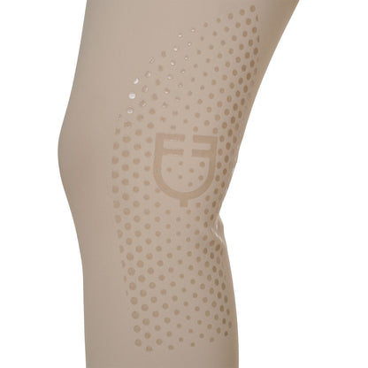 Pantalones de mujer de tiro alto con logo en strass Equestro - Oxford Tan