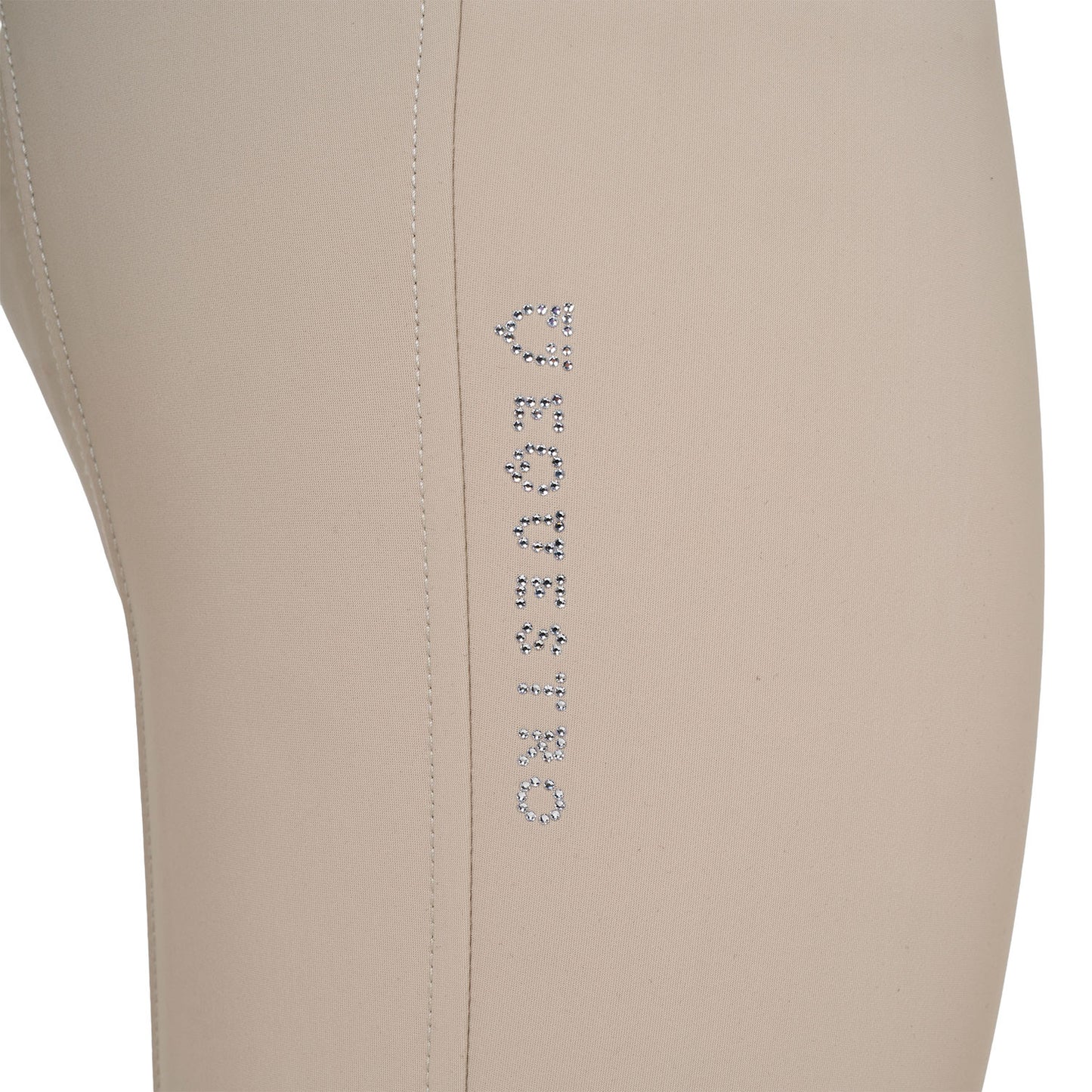 Pantalones de mujer de tiro alto con logo en strass Equestro - Oxford Tan