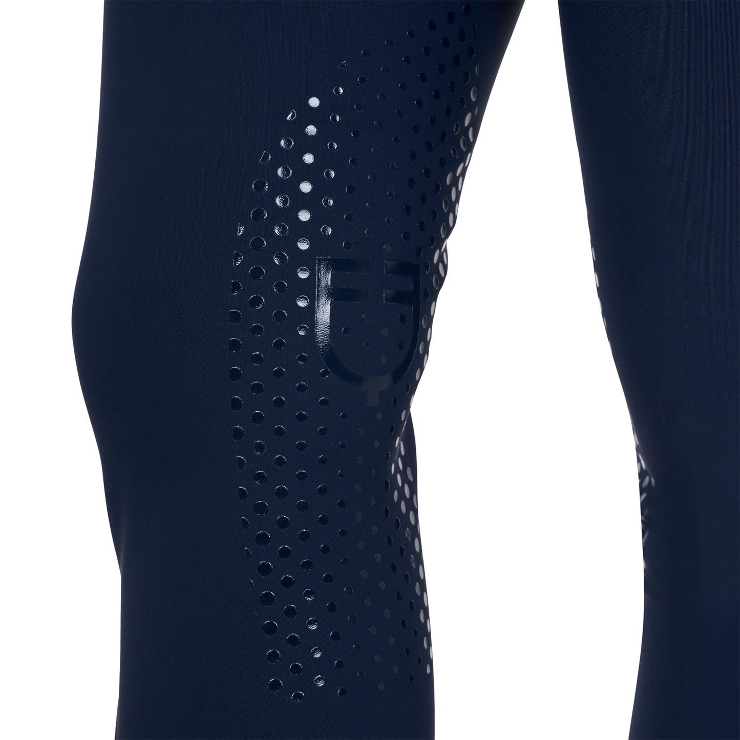 Pantalones de mujer de tiro alto con logo en strass Equestro - Navy Blazer