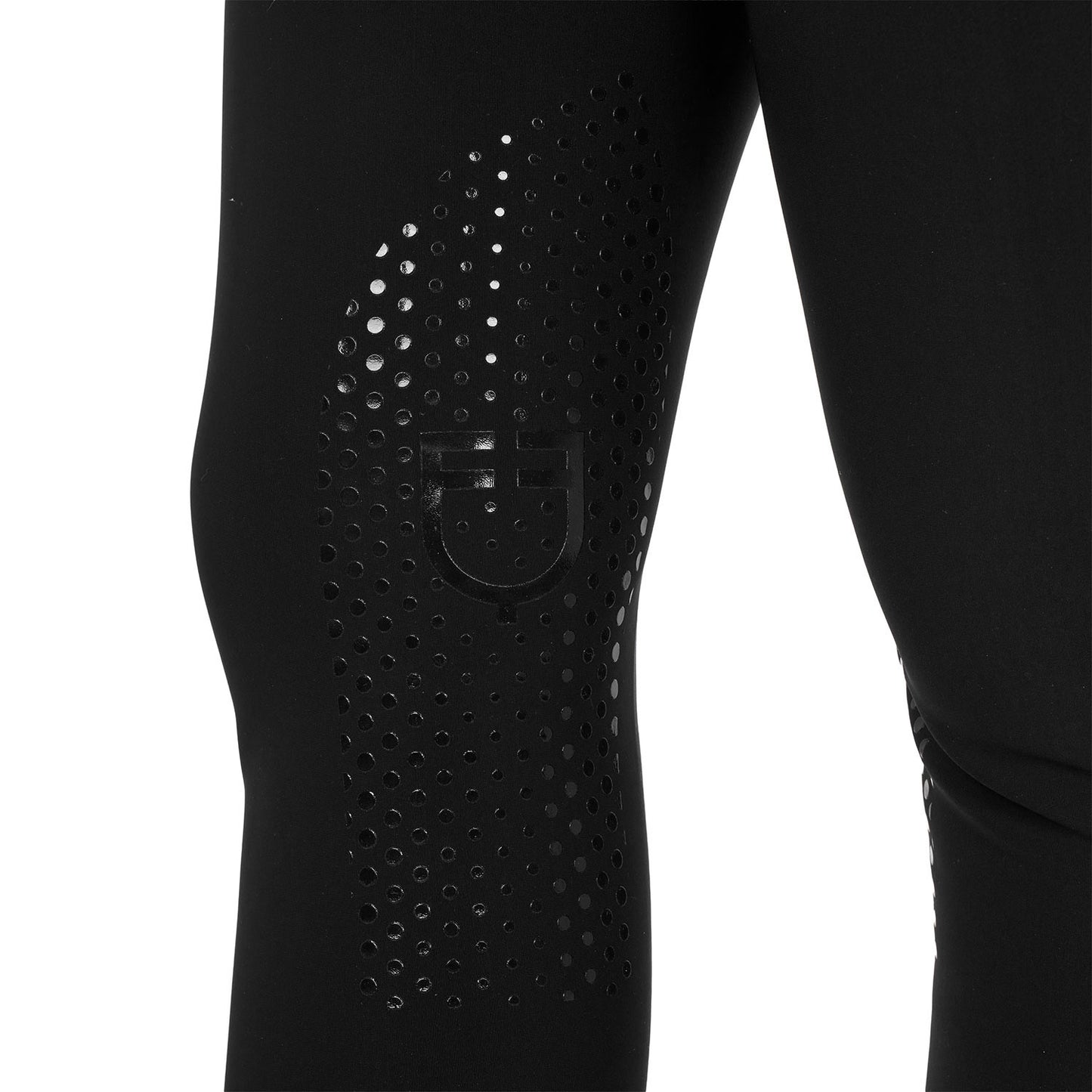 Pantalones de mujer de tiro alto con logo en strass Equestro - Negro